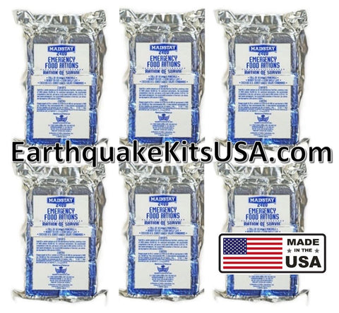 Mainstay Emergency Food 2400-cal Bars (Pack of 6) 12 Day Rations (36 Servings 3x400cal/per/day), Made in the USA by SOS Food Lab
